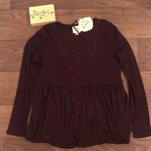 2 for $25 NWT Knox Rose Plum Knit Shirt SM